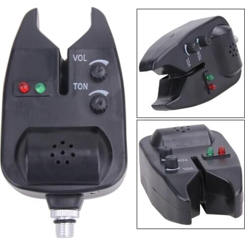 Carp Fishing Black Bite Alarm Swinger Adjustable Sound Tone Volume Sensitivity Alarm Bell Water Resistant On Fishing Rod