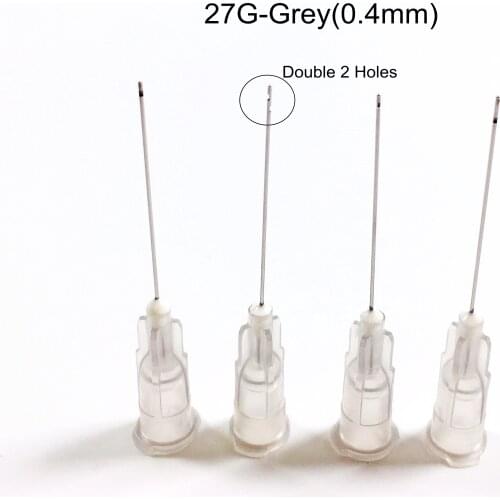 Dental Endo Irrigation Needle Disposable Syringe Tips 27GA Yellow Double 2Holes