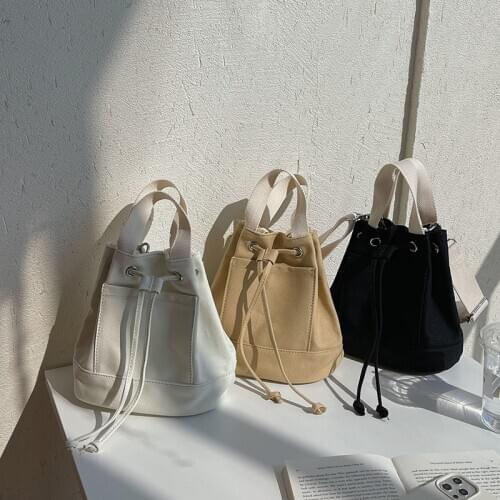 Korean New Womens bag broadband Shoulder Bag Fashion straddle bag handbag canvas Bucket Bag