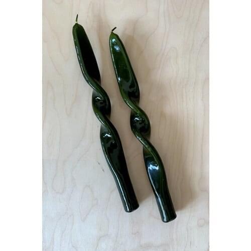 Mysterious Home 2 Li Green Twisted Candlestick Candle