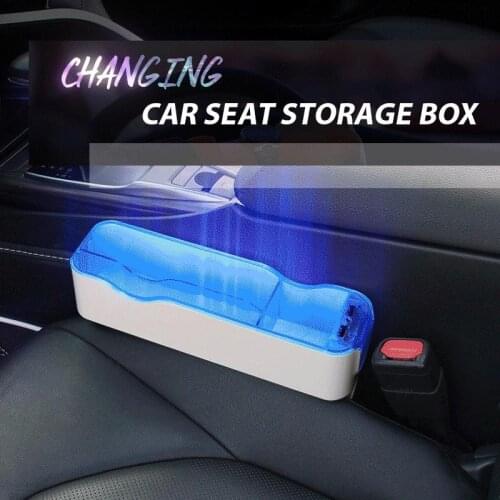 USB Charging Interior Mood Lighting Car Seat Gap Filler Car Seat Storage Box Organizer Car Accessories Dropshipping
