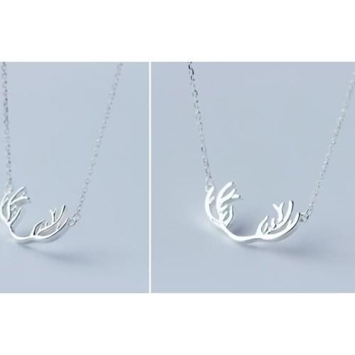 Yiustar trendy Deer Horn Antler Necklace Animal Necklace For Women Christmas Gift deer pendant long necklace collier femme