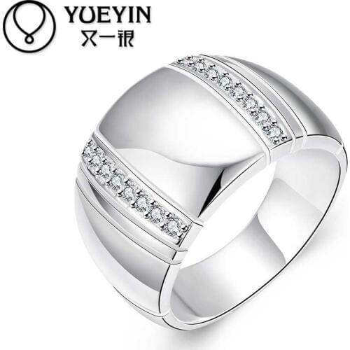 R777-8 Silver plated new design finger ring for lady Bridal Jewelry silver ring engagement ring anel feminino anillos mujer