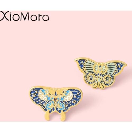 Star Striped Butterflies Enamel Pins Insect Brooches Badges Clothes Bag Pins Jewelry Gift for Friends