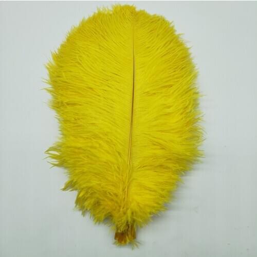 Wholesale Hard rod 10 Pcs Natural Yellow Ostrich Feathers For Crafts 15-75CM Carnival Party Wedding Decorations Jewelry plume