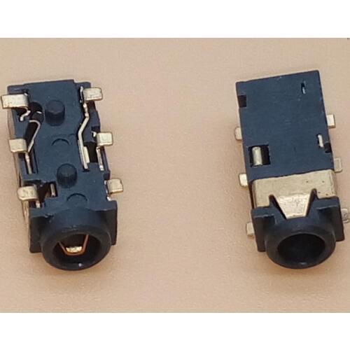 10PCS PJ242 2.5MM Female Audio Connector 6 Pin SMT SMD Headphone Jack Socket PJ-242 Gold-plated audio socket