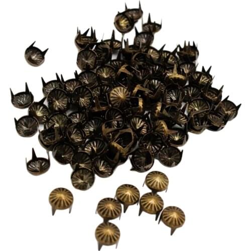 100x Bronze DIY Nailhead Round Dome Studs Leathercraft Rivet Decorations