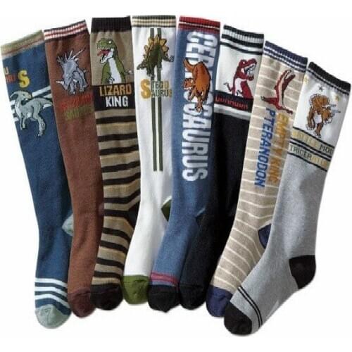 15--19cm Baby Cartoon Boy Dinosaur Boys Socks Children Cotton 0 To 3 Years Old Children Socks 8pairs/lot Mix