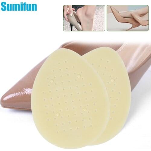 2pc Breathable Rubber Heel Pad Gel High Heels Insert Insole Forefoot Arch Women Heel Protector Pain Relief Shoe Cushion Pedicura