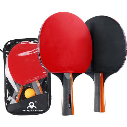 3-stars E20 Table Tennis Bat 7 Layers Wood Racket Long Short Handle Ping Pong Paddle Racket Pimples In With Bag For Beginners