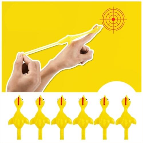5pcs Funny Chick Soft Rubber Elastic Catapult Toys Mood Squeeze Relief Stress Vent Toy Gifts for Adult Children Stretch Chicken