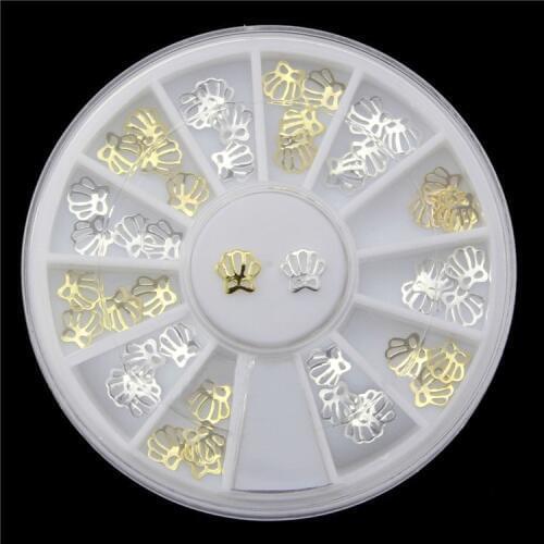 60pcs hot punk style metal rivet stud hollow shell shape wheel decoration