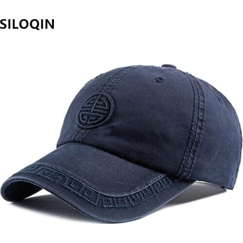 SILOQIN Adjustable Size 100% Cotton Baseball Caps For Men Women Snapback Cap Couple Hat New Casual Men Brands Cap Womens Hats