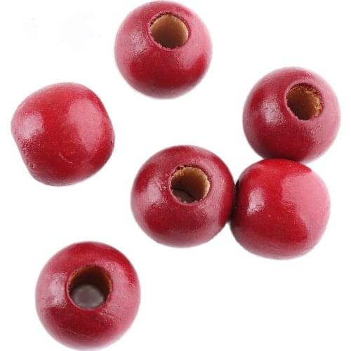 18mm Loose Wood beads Red wine Eco-Friendly Flat Round Loose beads for Jewelry bracelet making DIY Bracelet Necklace Accessories