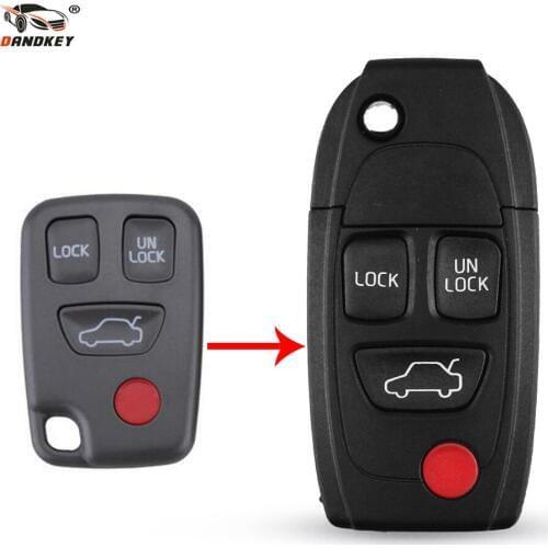 Dandkey Car Remote Key Shell Case Modified key For Volvo XC70 XC90 V40 V50 V70 V90 C30 C70 S40 S60 S70 S80 Fob 3+1 4 Buttons