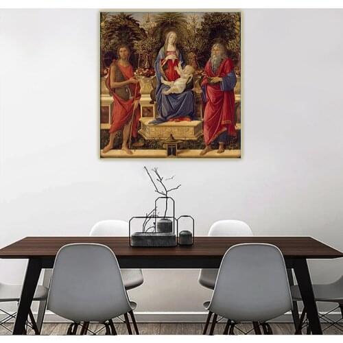 Citon Sandro Botticelli《Madonna with Saints》Canvas Oil Painting Artwork Poster Picture Wall Background Decor Home Decoration