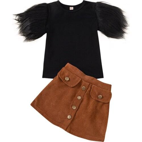 Children Girls Clothing Set Summer T Shirt Skirt 2pcs Outfits For Girl Cute Christmas Wear Costume 5 6 7 Years Boutique Clothes