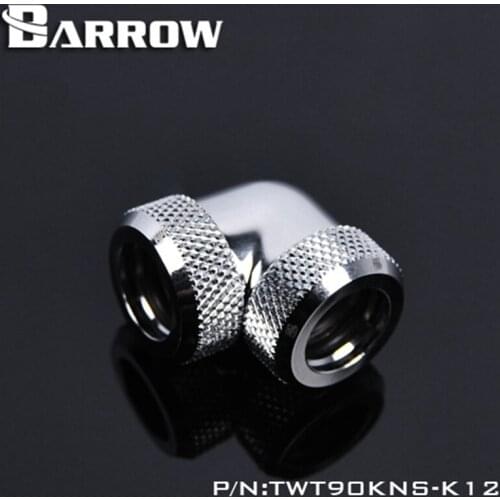 Barrow G 1/4" 90 Degree Double Side Rotary Fitting Adapter Water Cooling For OD 12mm Hard Pipe TWT90KNS-K12