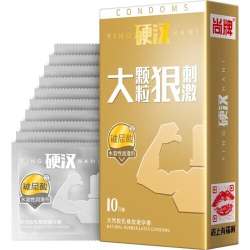 Elasun Condoms Sex Hyaluronic Acid Lubricating Latex Condom for Men Erection Smooth G-spot 3D Dotted Penis Sleeve Contraception