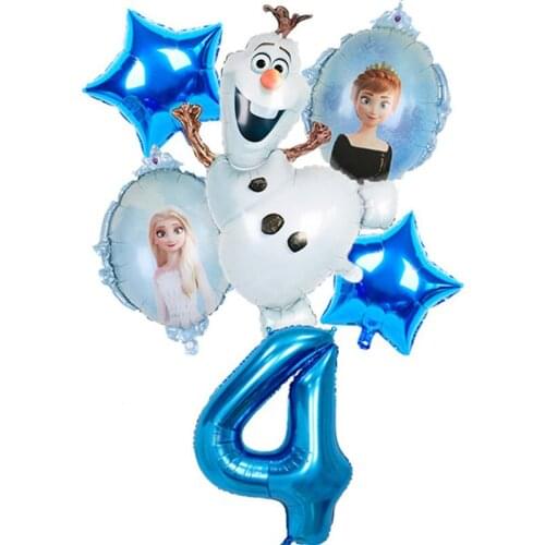 Disney Olaf Cartoon Elsa Anna Snow Queen Princess Foil Balloons Air Globos Happy Birthday Party Decorations Kids Toy Baby Shower
