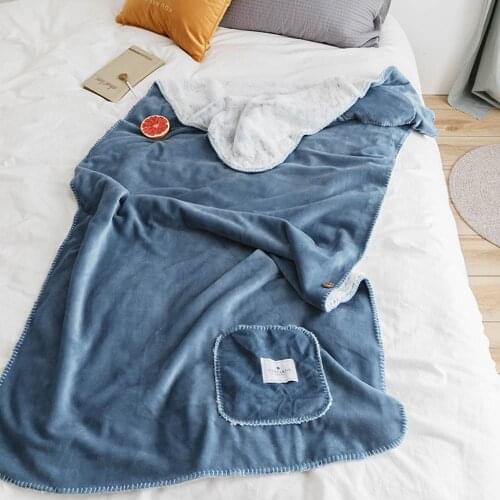 Svetanya Blue Solid Soft Cape Cappa Blankets Wearable Velvet Fleece Throws Microfiber Polyester Plaids Sheets Bedspread