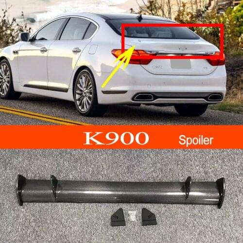 K900 Real Carbon Fiber GT-style Car-styling Sporty Rear Trunk Wing Spoiler for KIA K900 Sedan