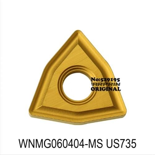 WNMG060404-MS US735 Carbide Inserts WNMG060404 WNMG 060404 for Lathe Cutter Tools CNC Turning Tool Process Aluminum