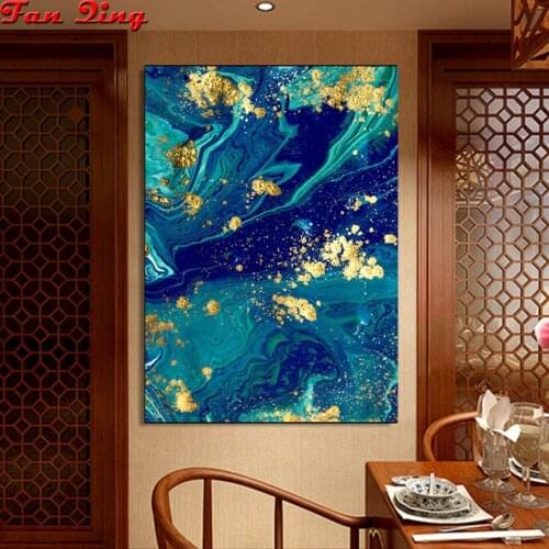 5d diy full square/round drill large abstract blue feather painting diamond painting mosaic embroidery rhinestone modern decor