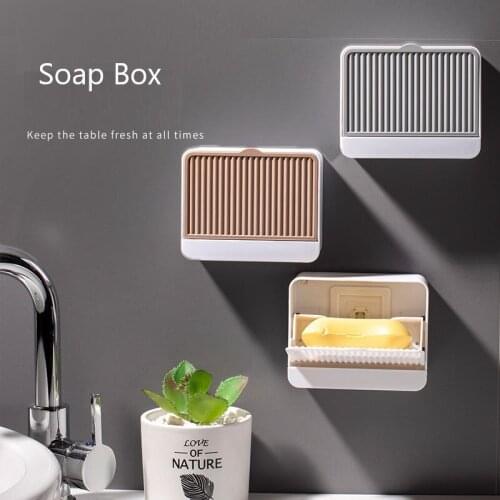Creative Soap Strainer Box Nordic Style Grey White Brown Nail Free Soap Storage Rack Bathroom Room Saving Storage