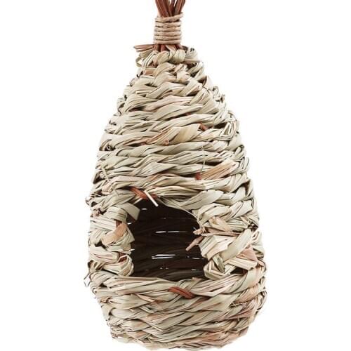 Hot Natural Pet Bird Bed Bird Nest Canary Cage High Quality Birds Nest Natural Grass Egg Cage Outdo Ative Weaved Hanging Parrot