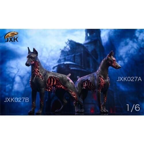 JXK Animal Model 1/6 Scale Soldier Doll Dog Zombie Dog Doberman JXK027 Evil Action Figures In Stock