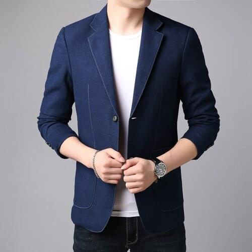 Luxury mens spring autumn fashion business casual suit jacket 2021 new high-end men slim solid color dress jacket host suit