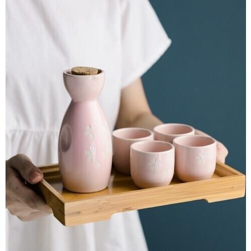 Japanese style sake pot cup white spirit ceramic wine set household restaurant hot warm wine bottle smal spirit wineware