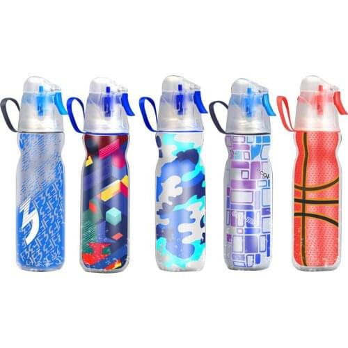 New 590ml Colorful LDPE Spray Cool Summer Sport Water Bottle Portable Climbing Outdoor Bike Shaker My Water Bottles