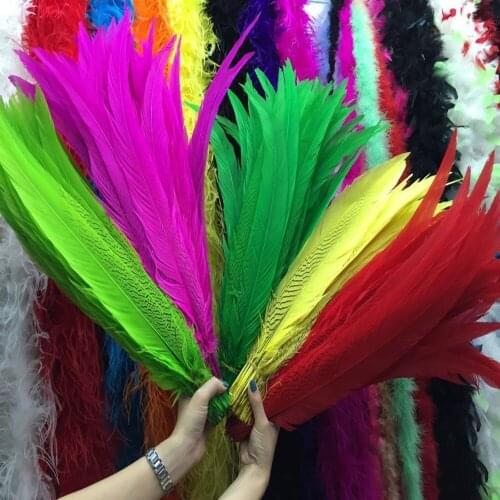 Wholesale Hot 20/50/100pcs Natural Silver Pheasant Tail Feathers 24-26inch/60-65cm Wedding Birthday Christmas Decoration