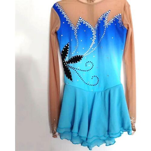 Custom Figure Skating Dresses For Girls Fashion New Brand Competition Children Ice Figure Skating Dresses Crystal DR3793