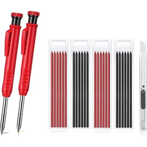 Woodworking DIY Activity Pen Deep Hole Marker Pen Drawing Mark Graphite Mineral Refill Mini Adjustable Refill