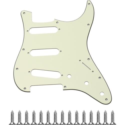 Standard 11 Hole Guitar Pickguard 3 Ply Panels Pickguard with Screws for ST Guitar