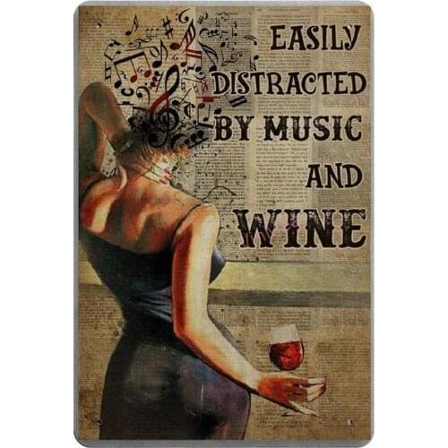 Antique metal posters decorated on the walls, 12x18 inch tin posters, can easily be confused with music and wine