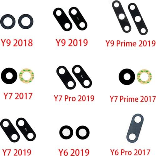 2pcs/lots Back Rear Camera Glass Lens For Huawei Y5 Y6 Y7 Pro Y9 Prime 2017 2018 P Smart 2019