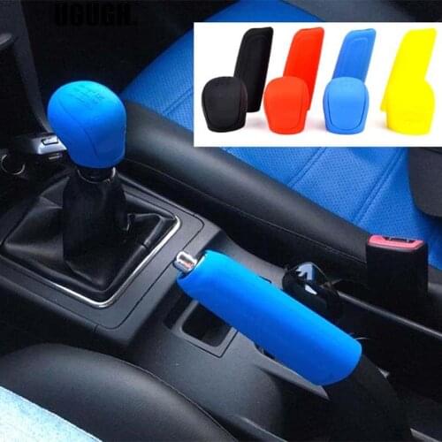 2Pcs Ford Car Universal Handbrake Sleeve Gloves High Quality Silicone Gel Car Gear Knob Glove Cover Set Shift Gear Shift Collar