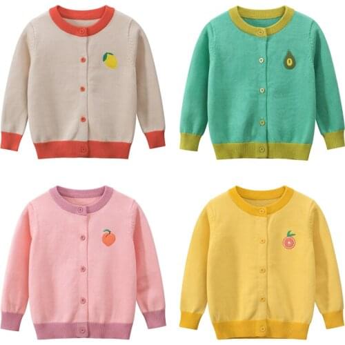 VOGUEON Baby Girls Cardigan Autumn Cotton Sweater Tops Baby Children Clothing Girl Knitted Cardigan Sweater Kid Spring Clothes