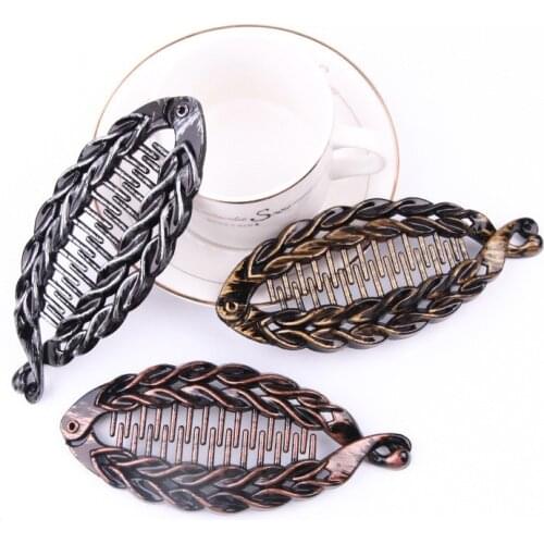 Fashion alloy Large Size rhinestones Colorful Fish Shape Hair Claw Clips Hair Jewelry Banana Barrette Hairpins Hair Accessories