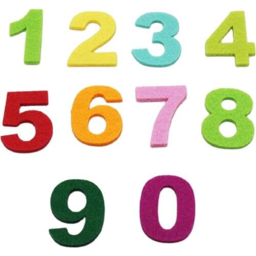 100 pieces Number 0-9 DIY Polyester Felt Fabric For Sewing Felt Craft 3MM Thick Fabric For Scrapbooking Fieltro Feltro Mix