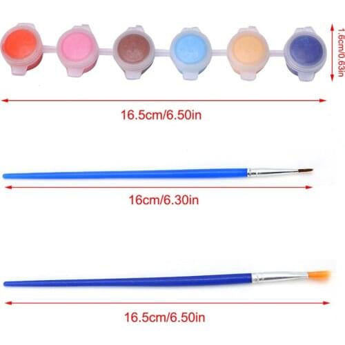 12 Colors 2 Paint Brushes Paints Set Oil Painting Watercolor Hand Wall Painting K0AB