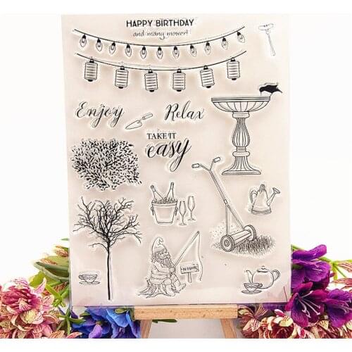 15.5x20.5cm Fountain lights Transparent Clear Stamps Silicone Seals Roller Stamp DIY scrapbooking photo album/Card Making