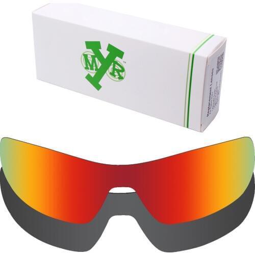 2 Pieces Mryok POLARIZED Replacement Lenses for Oakley Offshoot Sunglasses Lens Stealth Black & Fire Red