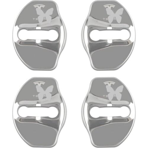 4pcs/set Car Door Lock Buckle Cover For Tesla Model 3 Model X Model Y Car-Styling Auto Emblems Case Style Roadster Accessories