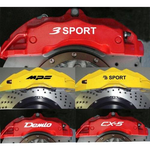 4pcs For Mazda Demio CX-5 CX-3 3 6 Axela Atenza MS MPS Sport HI-TEMP PREMIUM BRAKE CALIPER DECALS STICKERS CAST VINYL