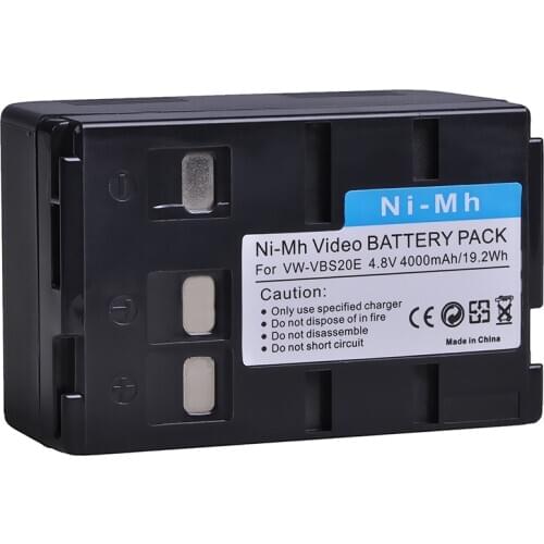 4000mAh VW-VBS20E VW VBS20E Ni-MH Video Battery for Panasonic HHR-V212 P-V212 VW-VBS10E VSB0200 P-V211 NV-VX10 RX11EG R500EN